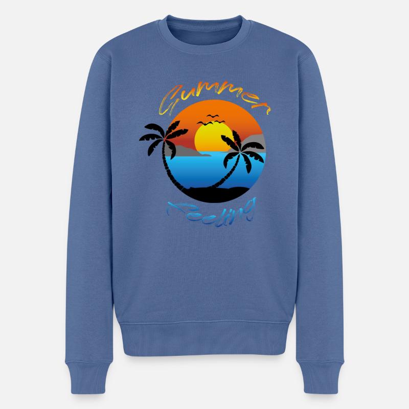 Sentiment d’été 2022 - Pull Premium bio Homme - bleu pigeon