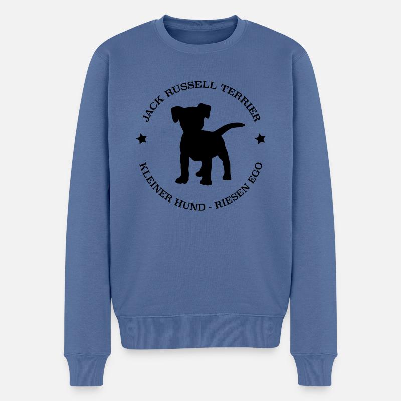 Jack Russell Terrier - Männer Premium Bio Pullover - Taubenblau