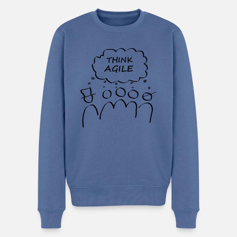 pense agile - Pull Premium bio Homme - bleu pigeon