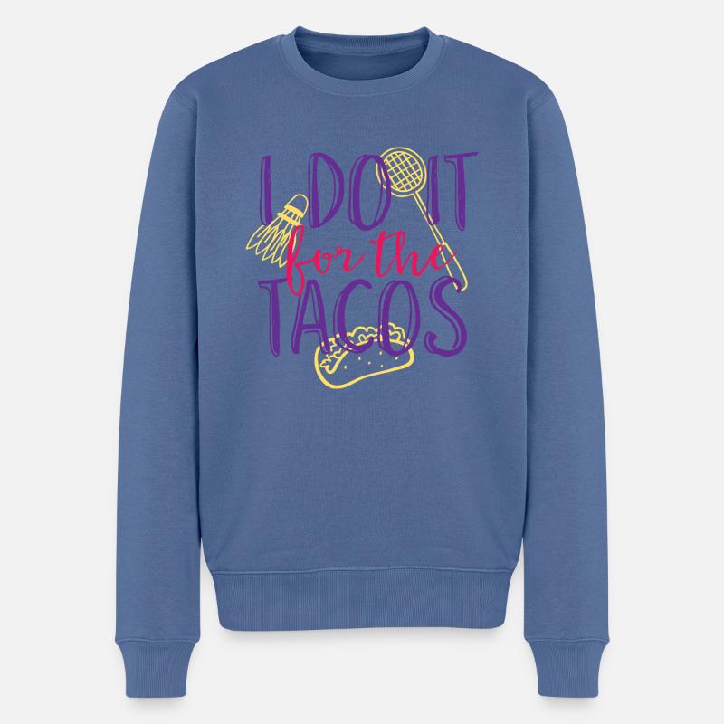 Je le fais pour les tacos - Pull Premium bio Homme - bleu pigeon
