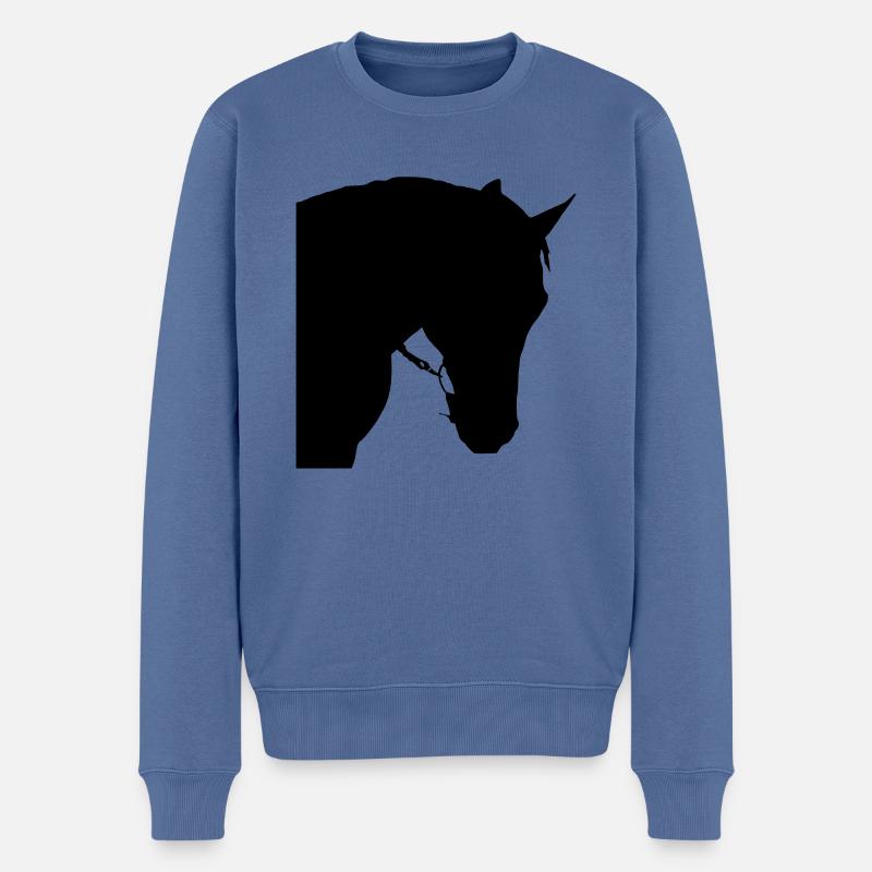 Tête de cheval 6 - Pull Premium bio Homme - bleu pigeon
