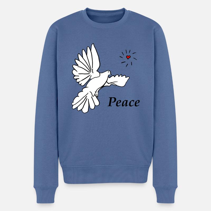 Friedenstaube weisse Taube Peace Frieden - Männer Premium Bio Pullover - Taubenblau