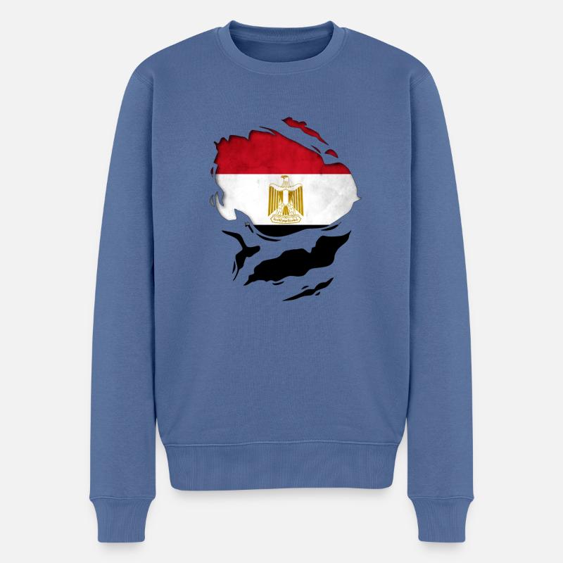 Egypt Flag - Männer Premium Bio Pullover - Taubenblau