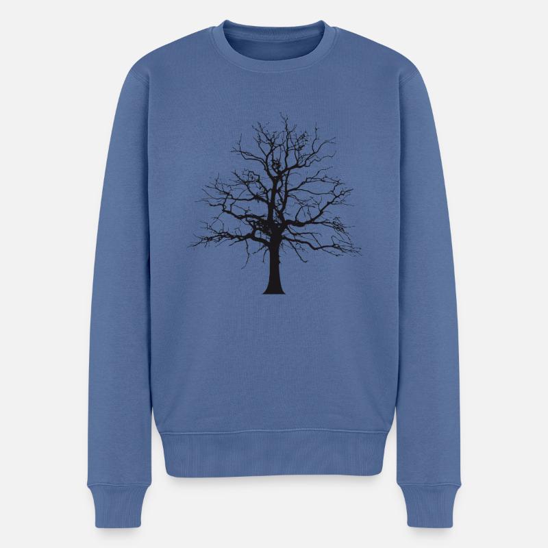 Baum Schatten - Männer Premium Bio Pullover - Taubenblau
