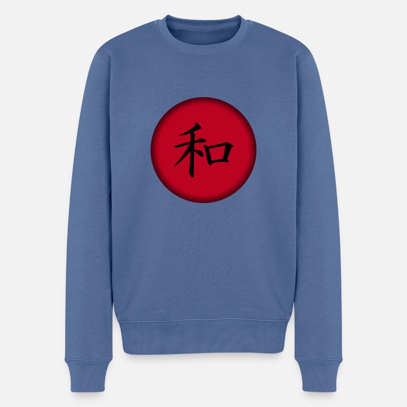 Japan,kanji, japanisch - Männer Premium Bio Pullover - Taubenblau