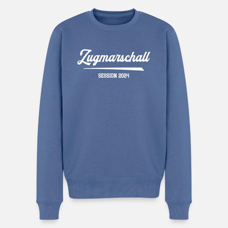 Zugmarschall Karneval 2024 Fasching Karnevalsumzug - Männer Premium Bio Pullover - Taubenblau