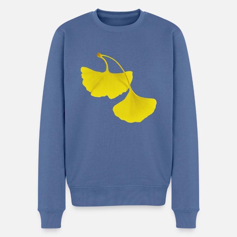 Feuilles de ginko - Pull Premium bio Homme - bleu pigeon