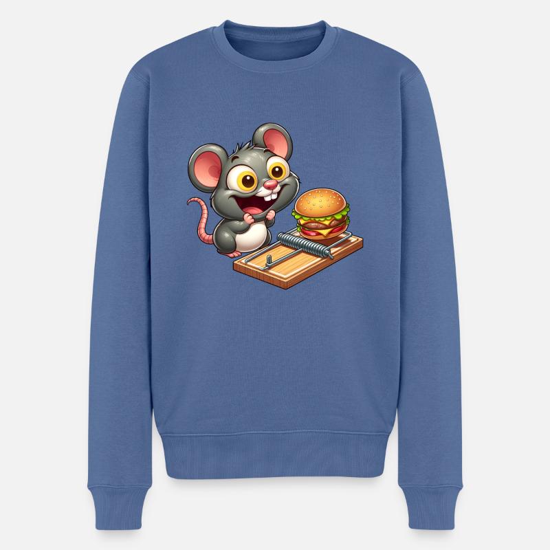 Souris Rat Mousetrap Hamburger - Pull Premium bio Homme - bleu pigeon