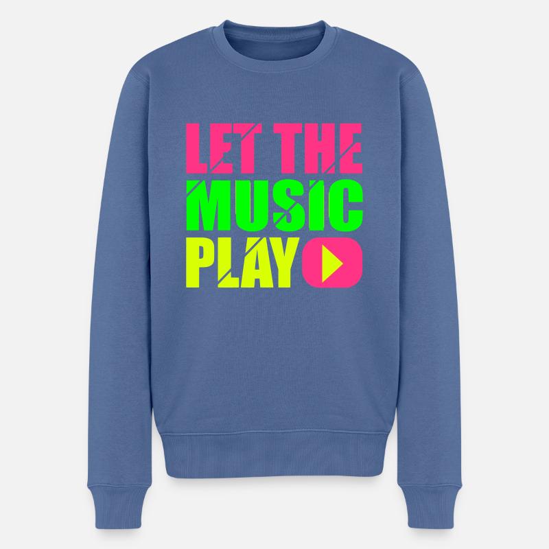 let the music play - Männer Premium Bio Pullover - Taubenblau