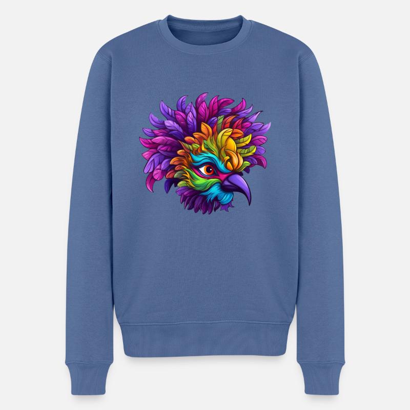 Flamant rose Mardi Gras Masque - Pull Premium bio Homme - bleu pigeon
