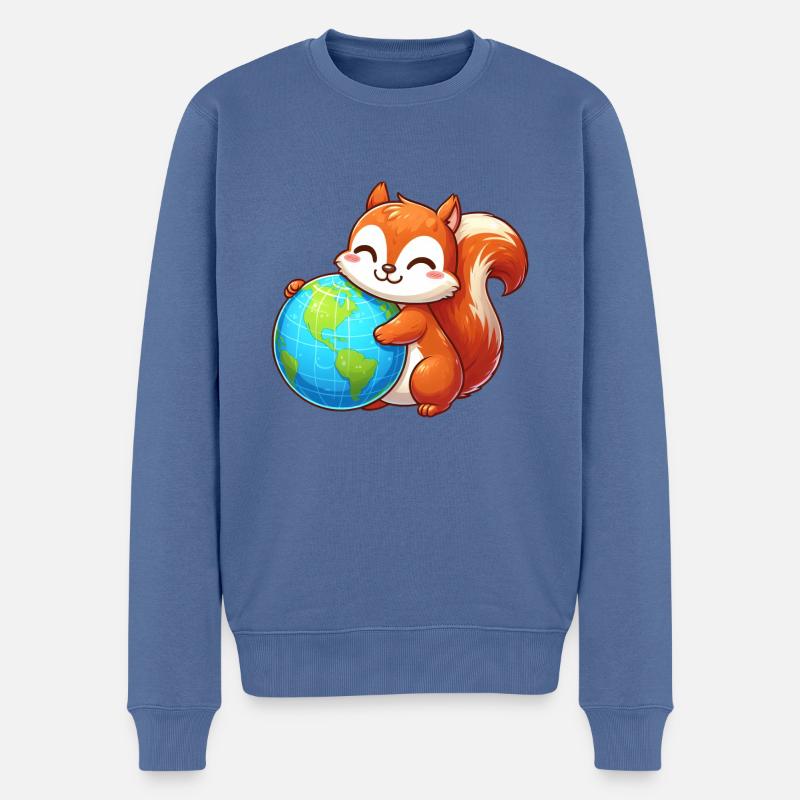 Eichhörnchen für Umweltschutz & Naturschutz - Männer Premium Bio Pullover - Taubenblau