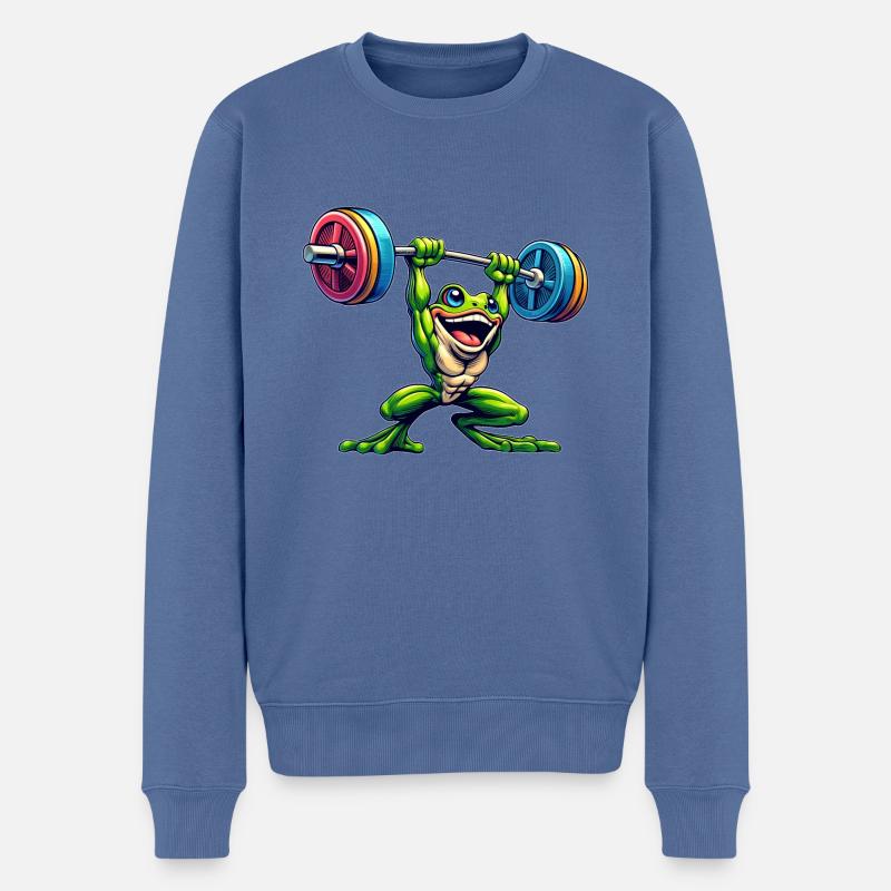 Entraînement d’haltères Frog Toad - Pull Premium bio Homme - bleu pigeon