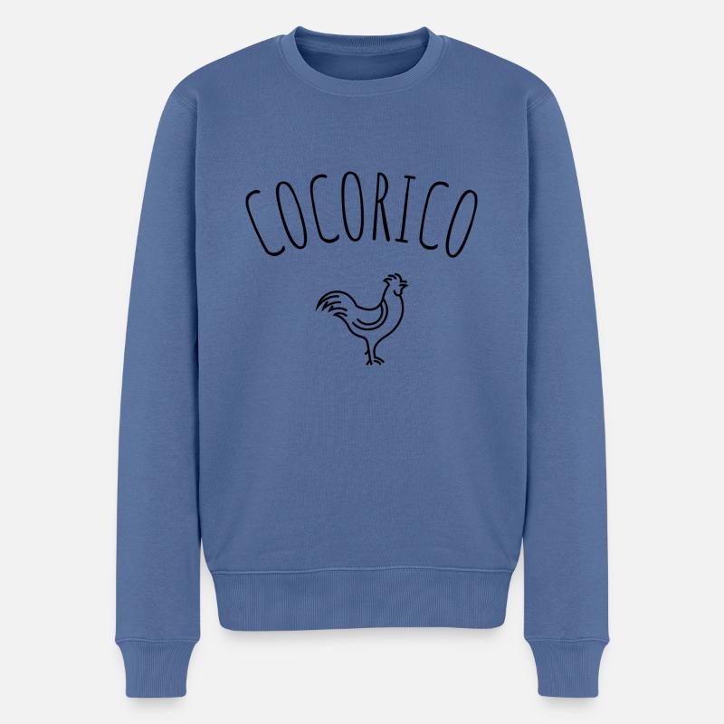 Cocorico - Männer Premium Bio Pullover - Taubenblau