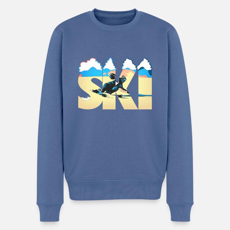 SKI - Pull Premium bio Homme - bleu pigeon