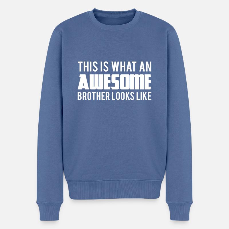 Brother - Männer Premium Bio Pullover - Taubenblau