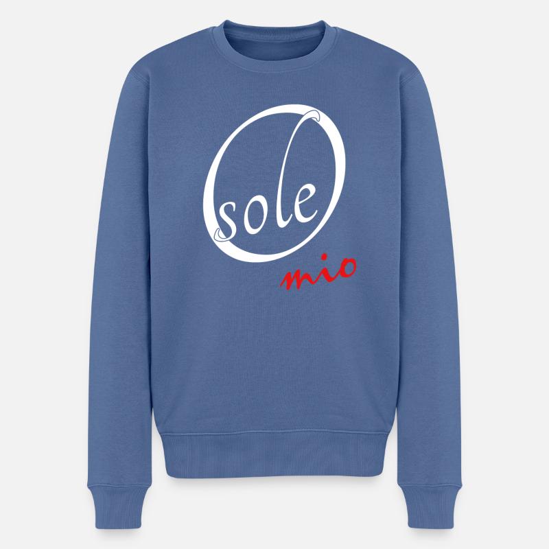O sole mio - Männer Premium Bio Pullover - Taubenblau