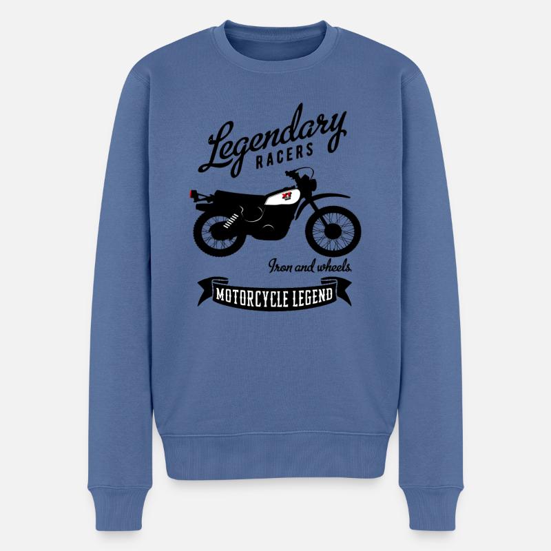 XT 500 Enduro Kult Motorrad - Männer Premium Bio Pullover - Taubenblau