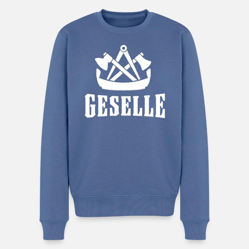 Zimmermann Zeichen Symbol Wappen Geselle Geschenk - Männer Premium Bio Pullover - Taubenblau