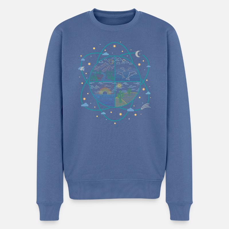 Landschaften (Atom) - Männer Premium Bio Pullover - Taubenblau