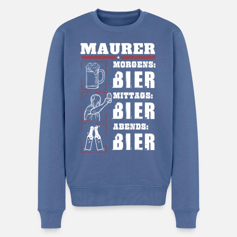 Mon quotidien de maçon - Pull Premium bio Homme - bleu pigeon