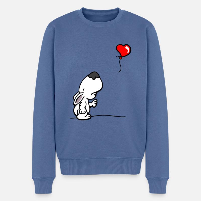 Bull Terrier Bank sagen - Männer Premium Bio Pullover - Taubenblau