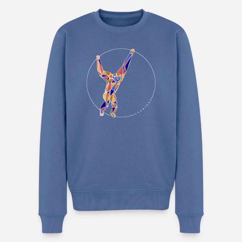 gibbon - Männer Premium Bio Pullover - Taubenblau