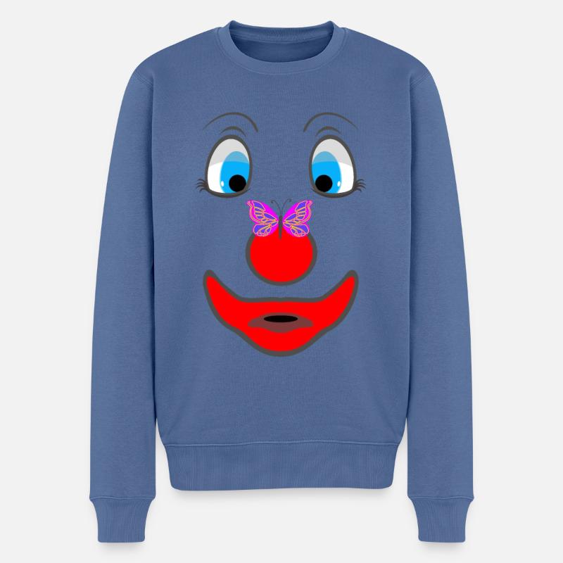 BD clown avec papillon - Pull Premium bio Homme - bleu pigeon