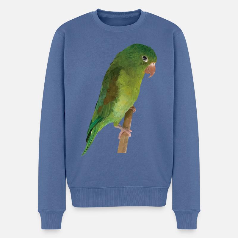 La Perruche bronzée - Pull Premium bio Homme - bleu pigeon