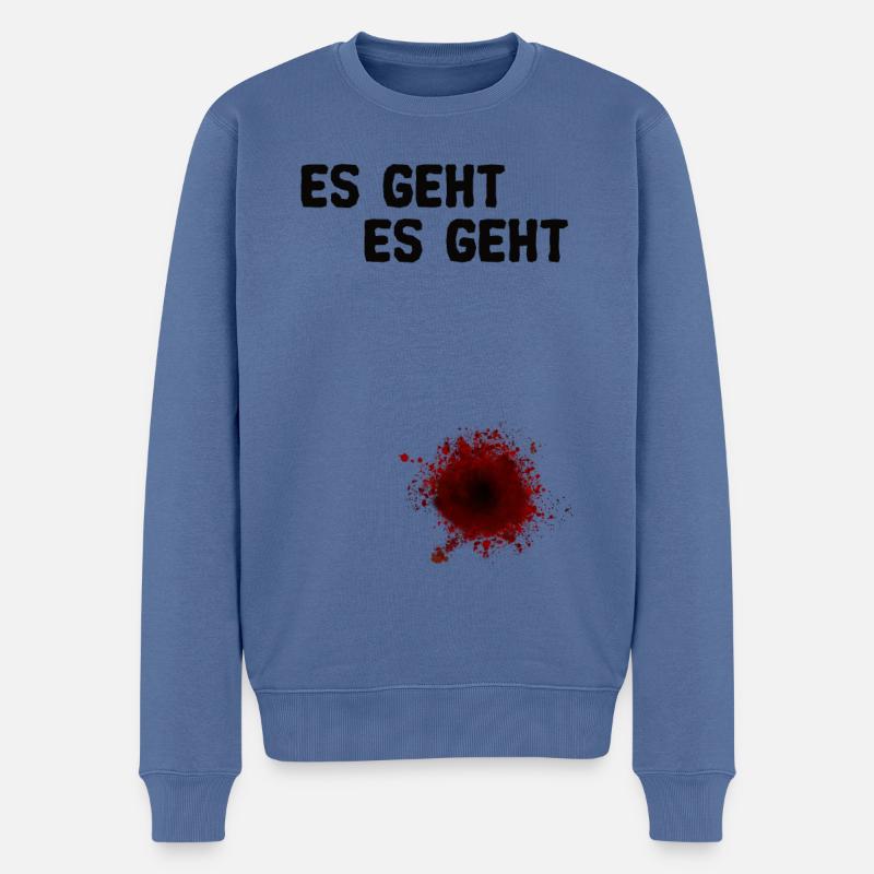 ES GEHT ES GEHT - Männer Premium Bio Pullover - Taubenblau