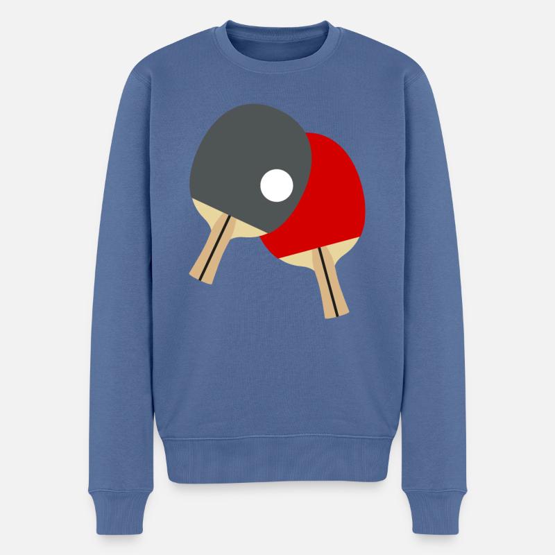 Raquette de ping-pong / Ping Pong - Pull Premium bio Homme - bleu pigeon