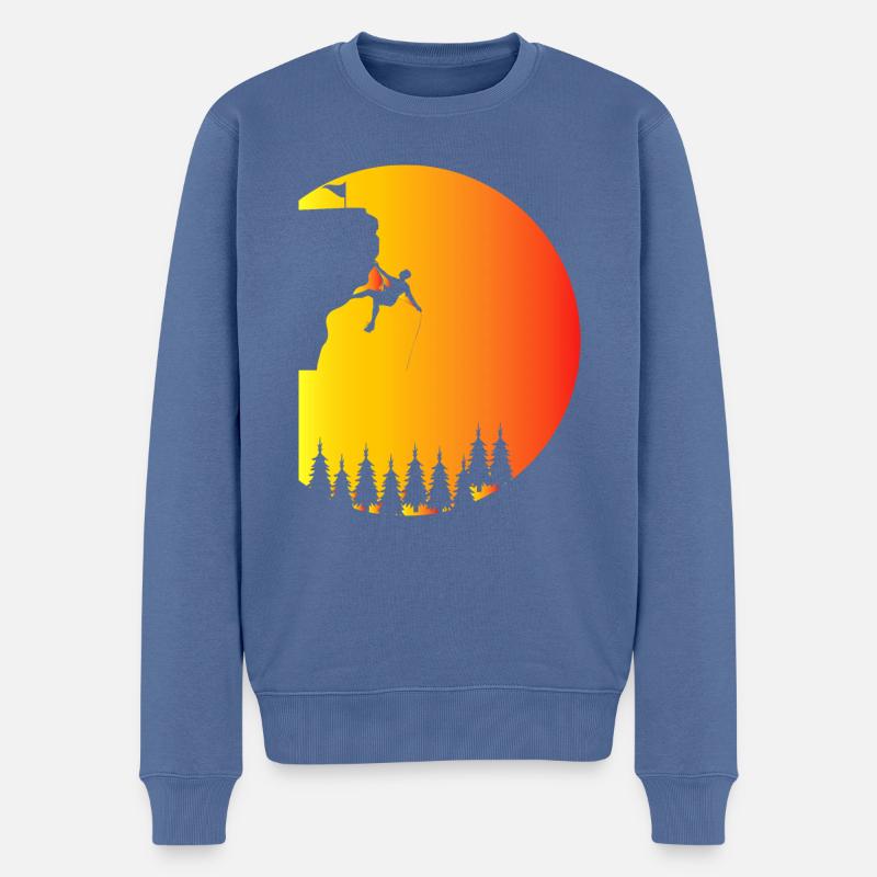 Bouldern Klettern Climbing - Männer Premium Bio Pullover - Taubenblau