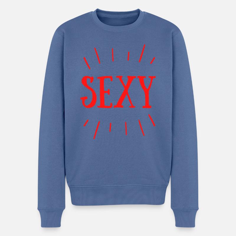 SEXY tout simplement - Pull Premium bio Homme - bleu pigeon