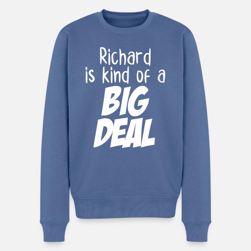 Richard est un peu un gros problème - Pull Premium bio Homme - bleu pigeon