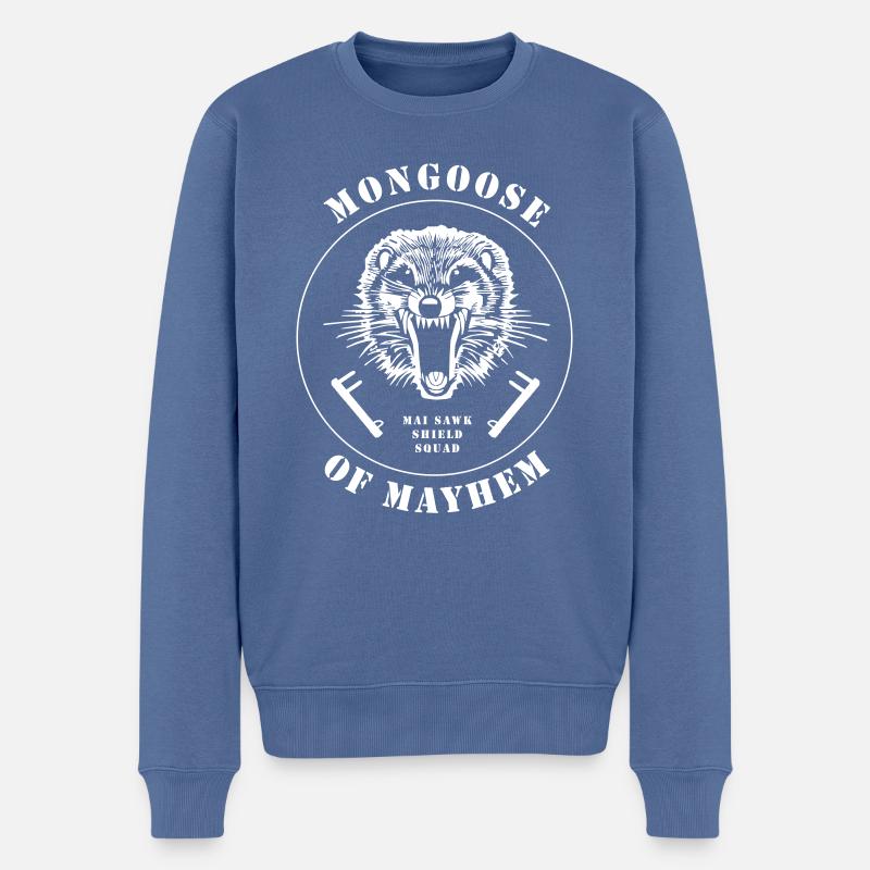 Mongoose of Mayhem - Männer Premium Bio Pullover - Taubenblau