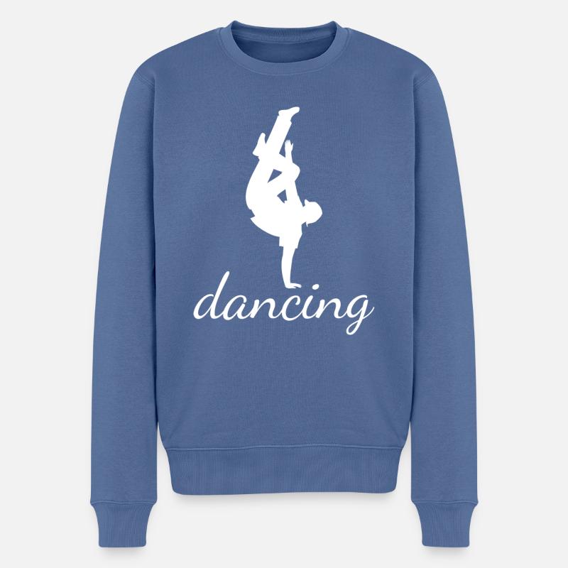 Dancing Dance Music - Männer Premium Bio Pullover - Taubenblau