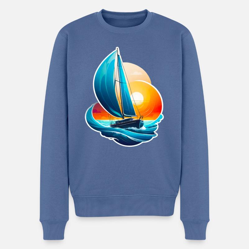 Sailing - Männer Premium Bio Pullover - Taubenblau