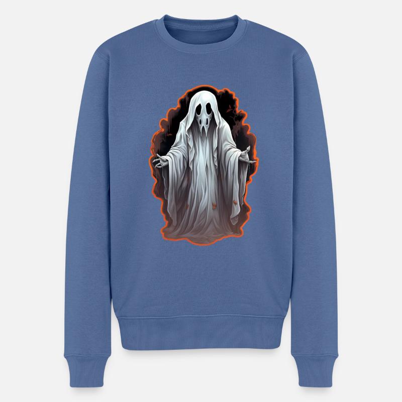 Halloweengeist - Männer Premium Bio Pullover - Taubenblau