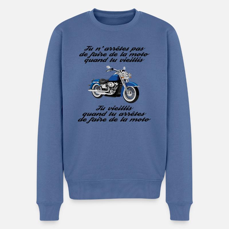 Né pour rouler - Pull Premium bio Homme - bleu pigeon