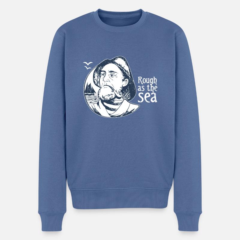 seaman - Männer Premium Bio Pullover - Taubenblau