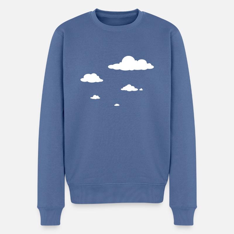 nuages - Pull Premium bio Homme - bleu pigeon