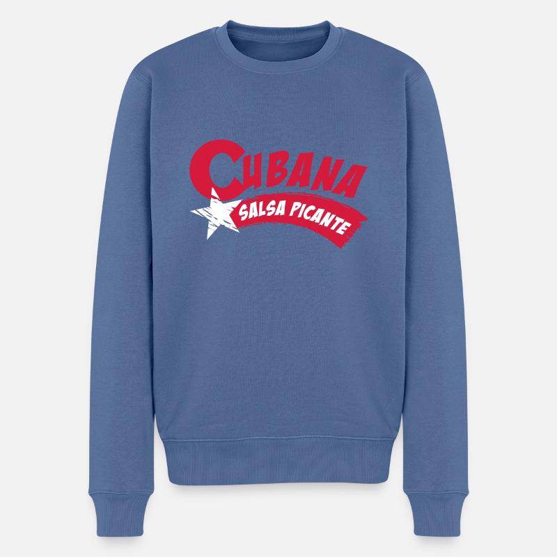 Salsa Cubana - Salsa Picante - Cuban Salsa Shirt - Männer Premium Bio Pullover - Taubenblau