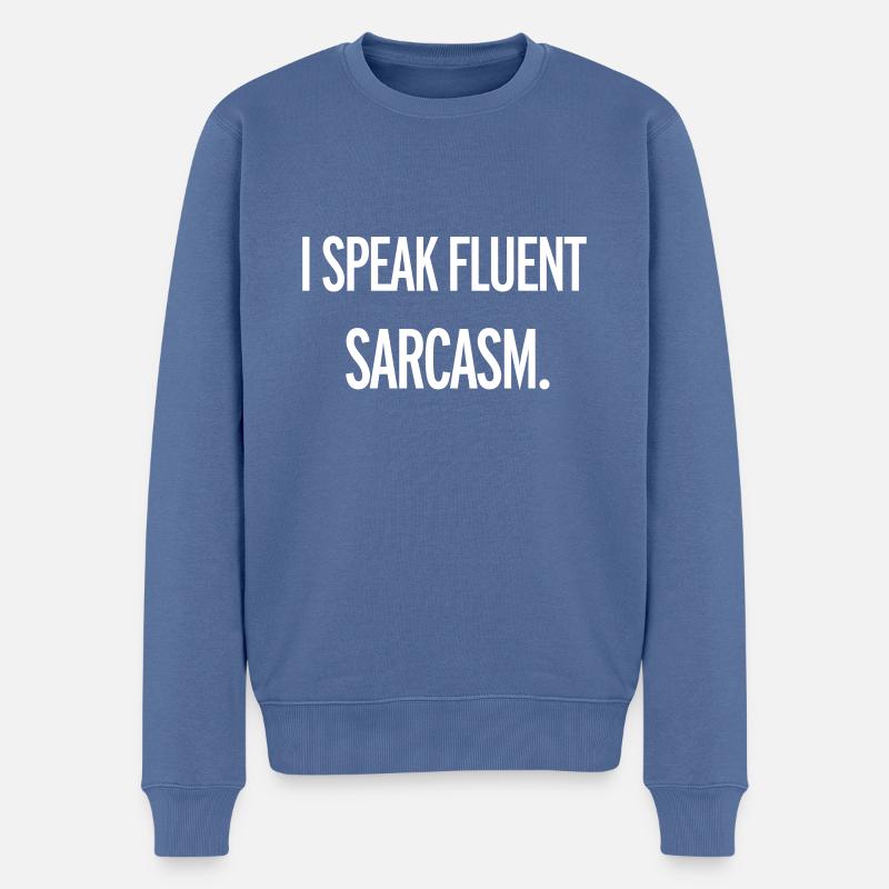 Sarcasm - Männer Premium Bio Pullover - Taubenblau
