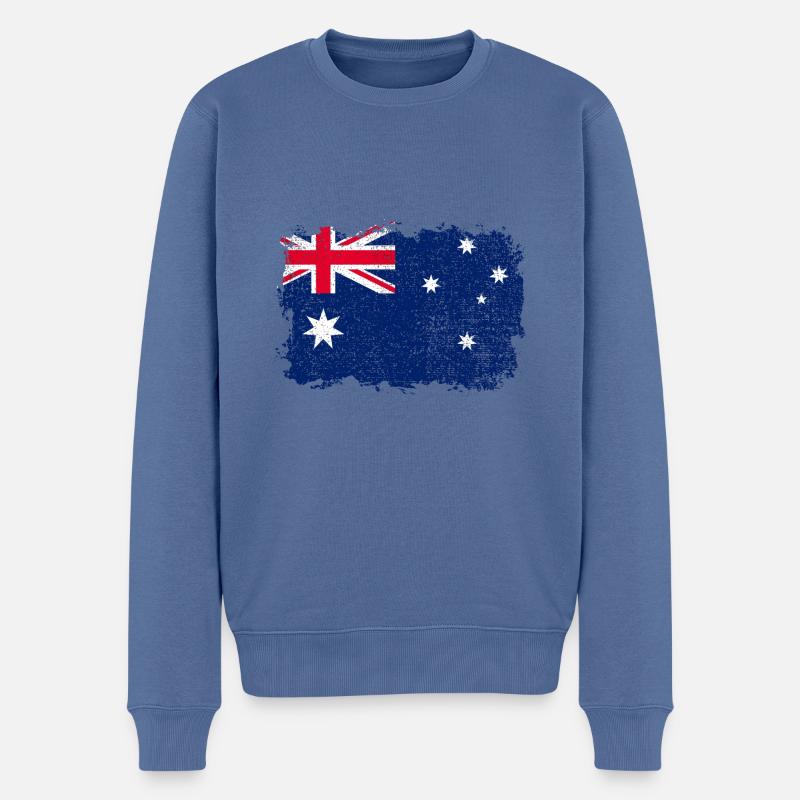 Australien Flagge - Männer Premium Bio Pullover - Taubenblau