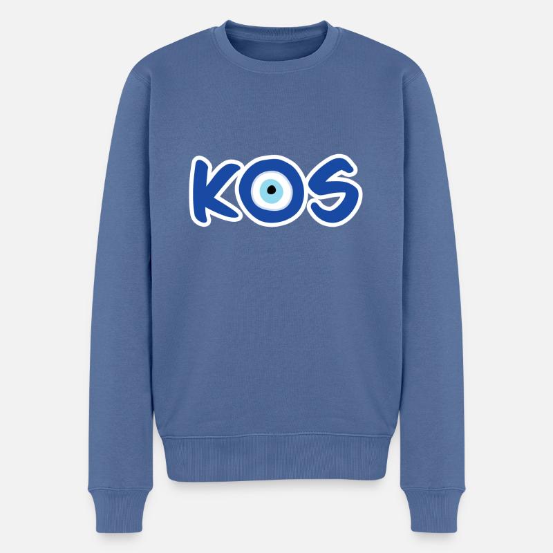 Nazar - Kos - Männer Premium Bio Pullover - Taubenblau