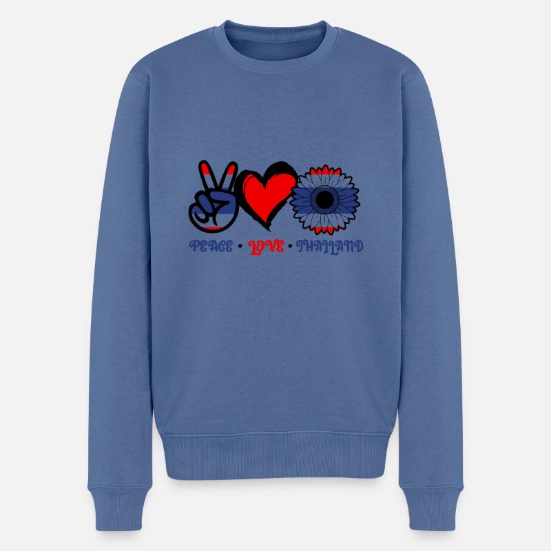Thailand Liebe - Männer Premium Bio Pullover - Taubenblau
