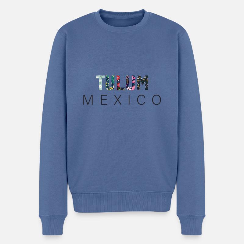 Tulum Mexico - Männer Premium Bio Pullover - Taubenblau