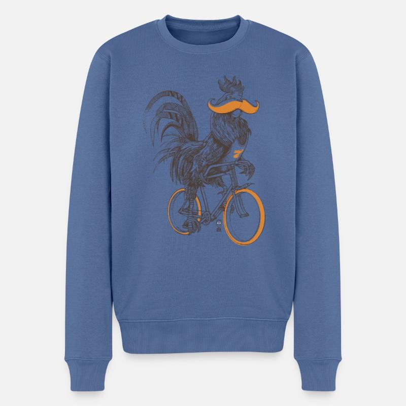 Hahn & Fahrräder - Männer Premium Bio Pullover - Taubenblau