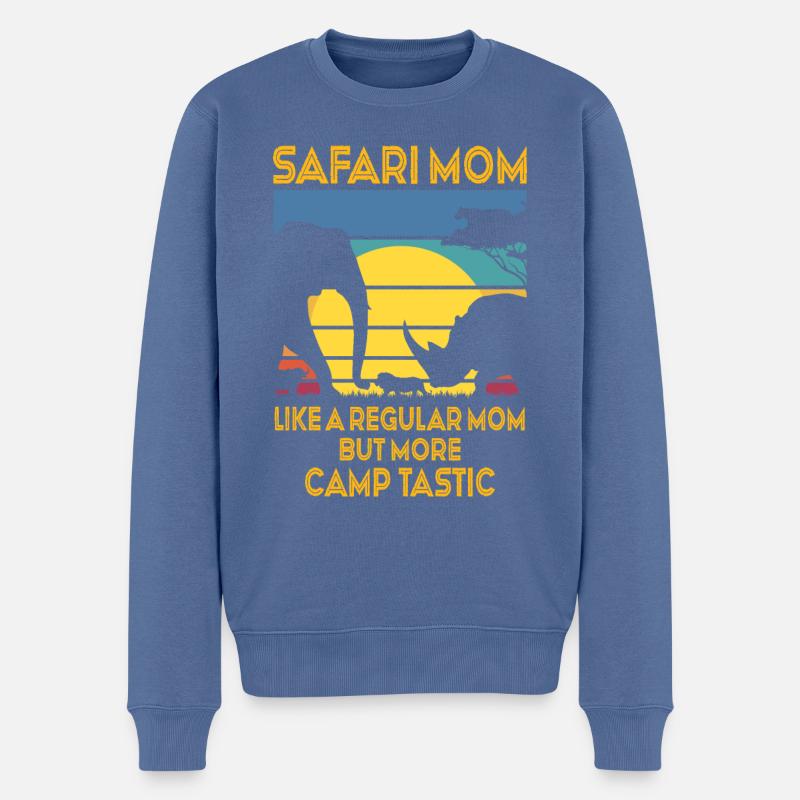Safari Mom - Männer Premium Bio Pullover - Taubenblau