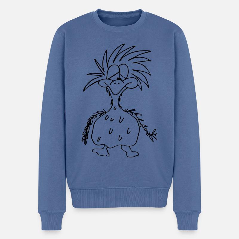 zerzauselter Vogel - Männer Premium Bio Pullover - Taubenblau