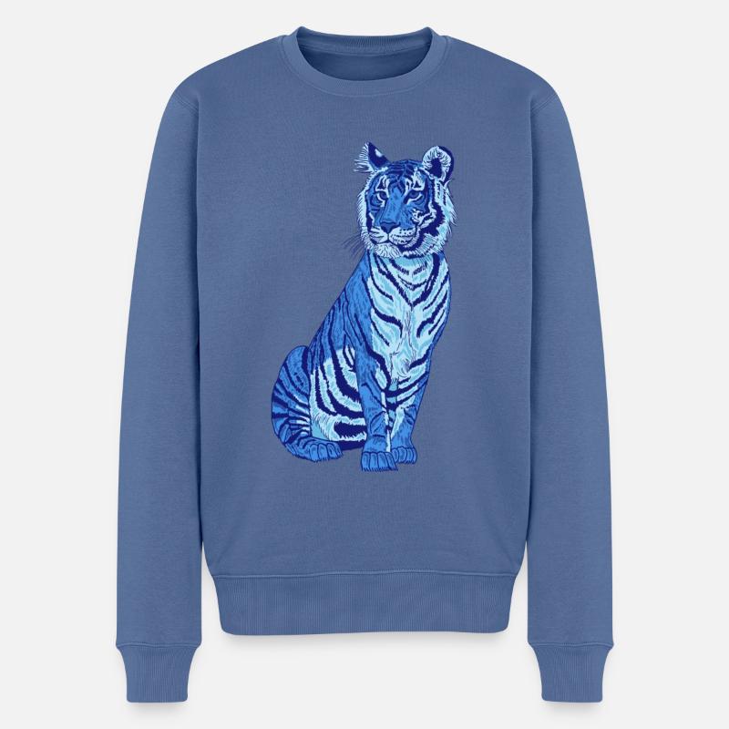 Bleu tigre - Pull Premium bio Homme - bleu pigeon